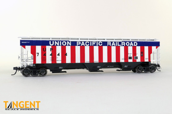 Tangent Scale Models 20088-01 -  “Bicentennial CH-100-28 1974” PS4750 Covered Hopper Union Pacific (UP) 74444 - HO Scale