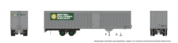 PRE-ORDER: Rapido 1146029 - 40' Fruehauf Fluted Side Volume Van British Columbia Ry 270328 - HO Scale