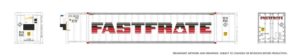 PRE-ORDER: Rapido 1069010 - 53' high-cube Container (2-pack) FastFrate  - HO Scale