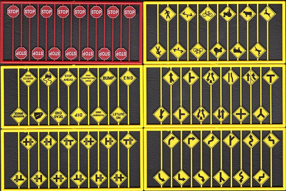 Tichy Train Group 8257 - Modern Road Signs Assortment 75 pcs - HO  Scale