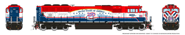 PRE-ORDER: Rapido 1048545 - EMD SD70MACH (DCC and Sound) Metra (METX) "America 250" Scheme: #525 - HO Scale