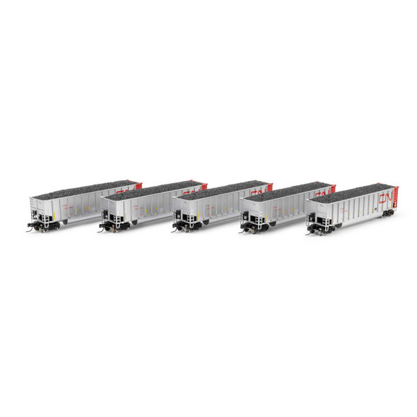 Athearn 2315 - Bethgon Coalporter w/Coal Load (5) Canadian National (CNA) 192068/192076/192088/192100/192128 - N Scale