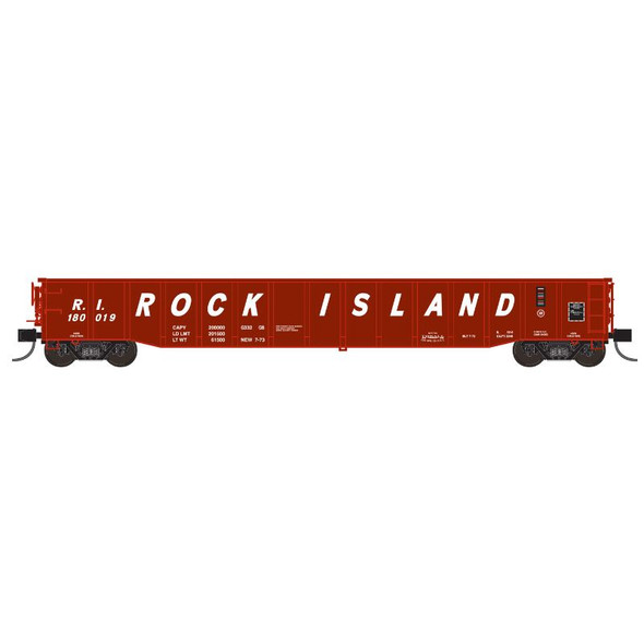 Trainworx 2524317 - 52'6" Gondola  Rock Island (RI) 180076 - N Scale