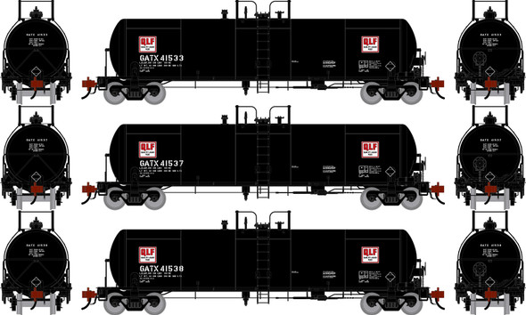 PRE-ORDER: Athearn Genesis 3342 - GATC 20K Gallon Tank Car (3) Quality Liquid Feed (GATX) 41533, 41537, 41538 - HO Scale