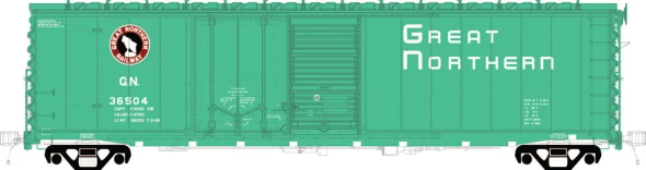 Moloco 70533-04 - St. Cloud built 50' XM Combo 14-0 Dr. Repaint '66 Glacier Grn Empire Builder Great Northern (GN) 36696 - HO Scale