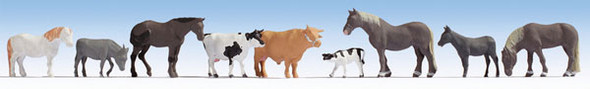 Noch 36713 - Large Farm Animal Set -- pkg(9)  - N Scale
