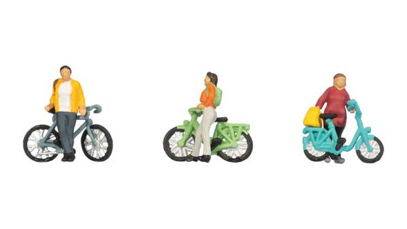 Noch 36896 - Cyclists 3 People with Bikes  - N Scale