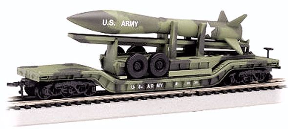 Bachmann 71396 - Silver Series(R) Depressed-Center Flatcar - Ready to Run U.S. ARMY - N Scale