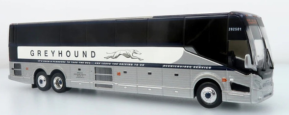 Iconic Replicas 87-0659 - Prevost H3-45 Coach: Greyhound Scenicruiser Vintage Livery   - HO Scale