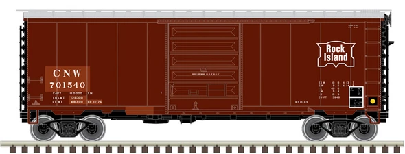 Atlas Master 50007355 - 40' PS-1 Box Car Chicago and North Western (patch RI) (Brown/White) 701540 - N Scale