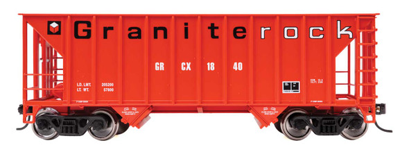 PRE-ORDER: Walthers Mainline 910-56642 - 34' Greenville 100-Ton 2-Bay Hopper Granite Rock (GRCX) 1840 - HO Scale