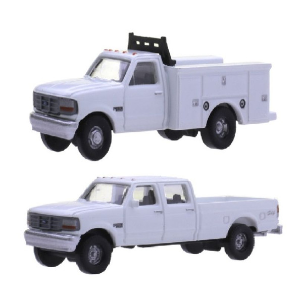 PRE-ORDER: Atlas 60000149 - Ford F250 + F350 (1 of each) White - N Scale