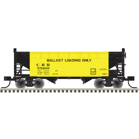 PRE-ORDER: Atlas Trainman 20008515 - 2-Bay Offset Hopper (2) Clinchfield (CRR) 55266, 55299 Ballast Service Set - HO Scale