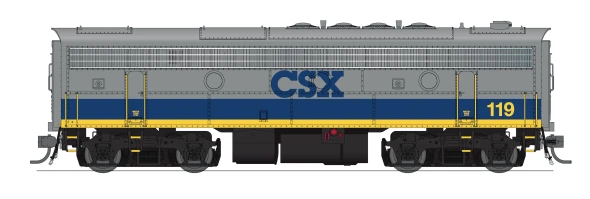 PRE-ORDER: Broadway Limited 10543 - EMD F7B (DC Silent) CSX (CSXT) 119 - HO Scale