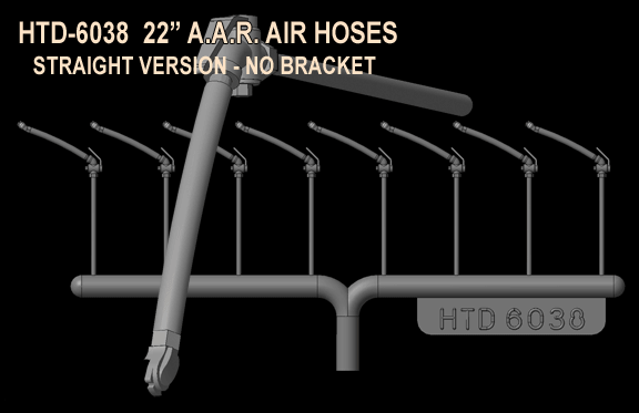 Hi-Tech Details 6038 - A.A.R. 22" Rubber Air Hoses - No Brackets - 8 pcs  - HO Scale