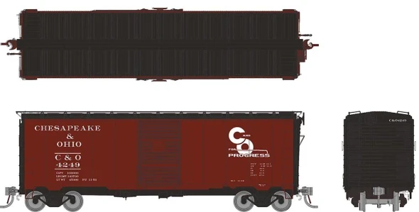 Rapido 180001A-5003 - 40' 1937 AAR Boxcar Chesapeake & Ohio (C&O) 5003 - HO Scale