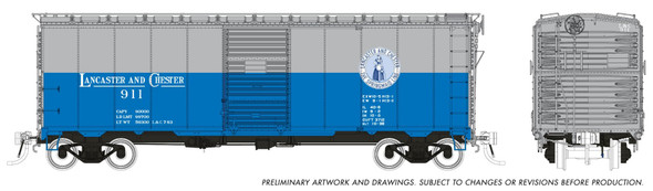 Rapido 180006A-908 - 40' 1937 AAR Boxcar Lancaster and Chester (LC) 908 - HO Scale