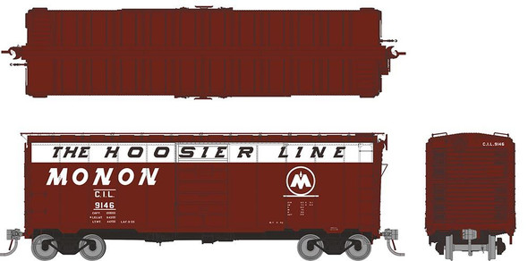 Rapido 181001A-9146 - 40' 1937 AAR Boxcar Monon (CIL) 9146 - HO Scale