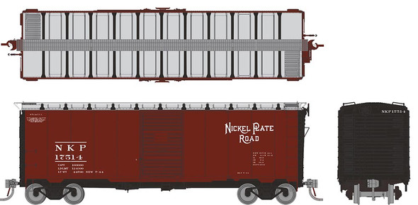 Rapido 181006A-17514 - 40' 1937 AAR Boxcar Nickel Plate Road (NKP) 17514 - HO Scale