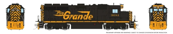 PRE-ORDER: Rapido 1078545 - EMD GP40 (DCC and Sound) Denver & Rio Grande Western (D&RGW) 3081 - HO Scale