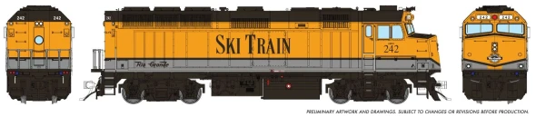 PRE-ORDER: Rapido 1043591 - EMD F40PH (DCC and Sound) Denver Ski Train 242 - HO Scale