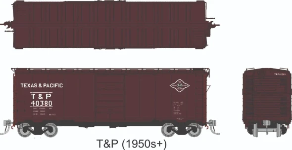 PRE-ORDER: Rapido 1011003A-40005 - 1937 AAR 40' Boxcar Texas and Pacific (T&P) 40005 - HO Scale