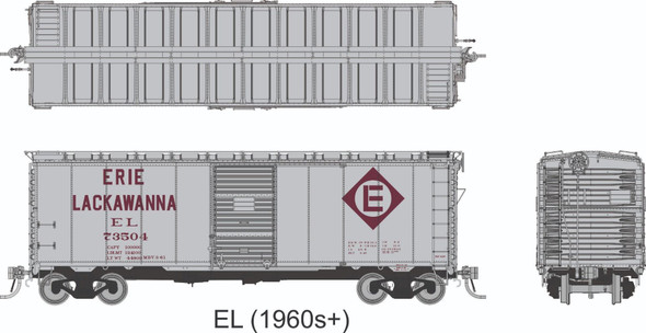 PRE-ORDER: Rapido 1011005A-73308 - 1937 AAR 40' Boxcar Erie Lackawanna (EL) 73308 - HO Scale