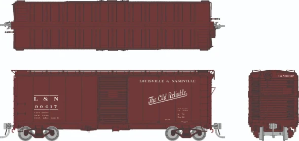 PRE-ORDER: Rapido 1011010A-90296 - 1937 AAR 40' Boxcar Louisville & Nashville (L&N) 90296 - HO Scale
