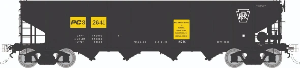 PRE-ORDER: Rapido 1137011A-32641 - H21G 4-Bay Hopper Penn Central (PC) 32641 MOW w/ Yellow Patch - HO Scale