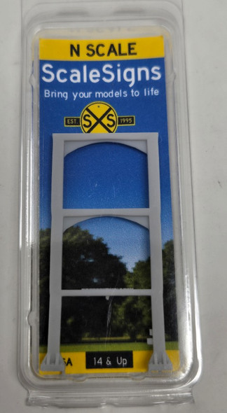 ScaleSigns N-0012-001-10 - Sign Frame Smoky White  - N Scale