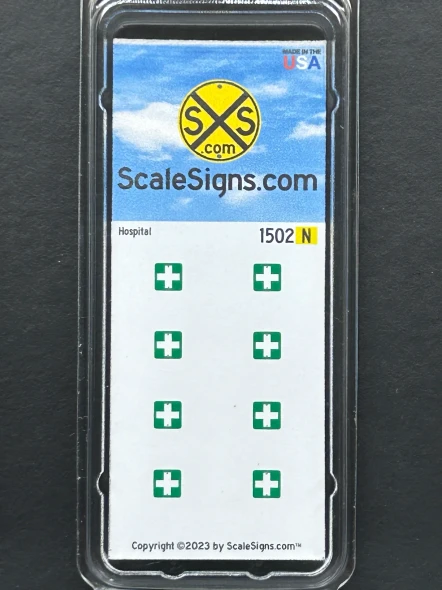 ScaleSigns N-1500-002 - First Aid Signs (8)  - N Scale