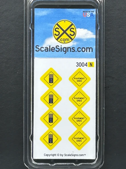 ScaleSigns N-3000-004 - End of Pavement Signs (8)  - N Scale