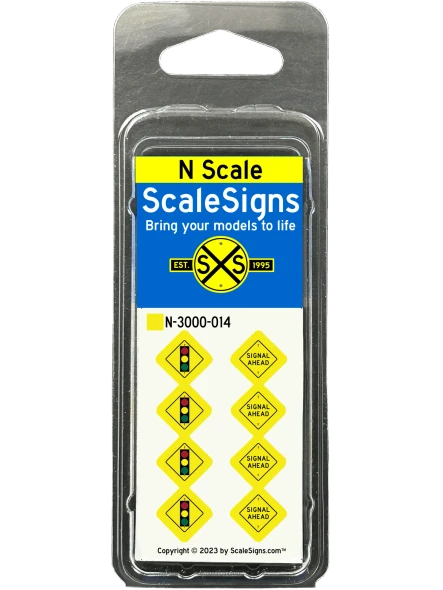 ScaleSigns N-3000-014 - Signal Ahead Signs (8)  - N Scale