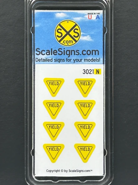 ScaleSigns N-3000-021 - Yield Signs (8)  - N Scale