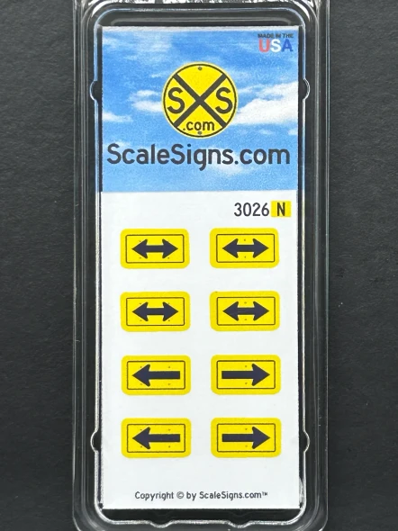 ScaleSigns N-3000-026 - Arrows Signs (8)  - N Scale