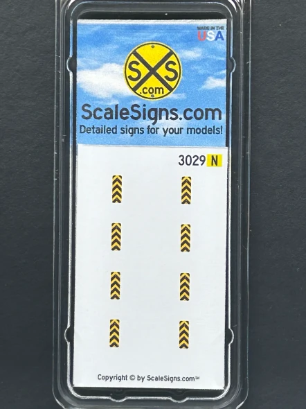 ScaleSigns N-3000-029 - Type 3 Object Marker Signs (8)  - N Scale