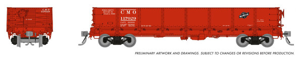 Rapido 163012A-117289 - 40' Drop Bottom Gondola Chicago & Northwestern (CNW) CMO 117289 - HO Scale