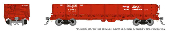 Rapido 163014A-85516 - 40' Drop Bottom Gondola Illinois Central (IC) 85516 - HO Scale