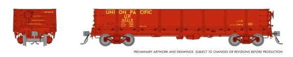 Rapido 163017A-65455 - 40' Drop Bottom Gondola Union Pacific (UP) 65455 - HO Scale