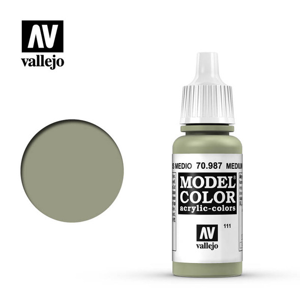 Vallejo Model Color #111 17ml - 70-987 Medium Grey