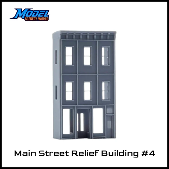 Model Scenery World N056 - Main Street Relief Building #4-Resin  - N Scale