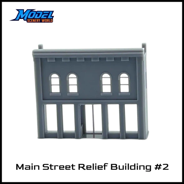 Model Scenery World N058 - Main Street Relief Building #2-Resin  - N Scale