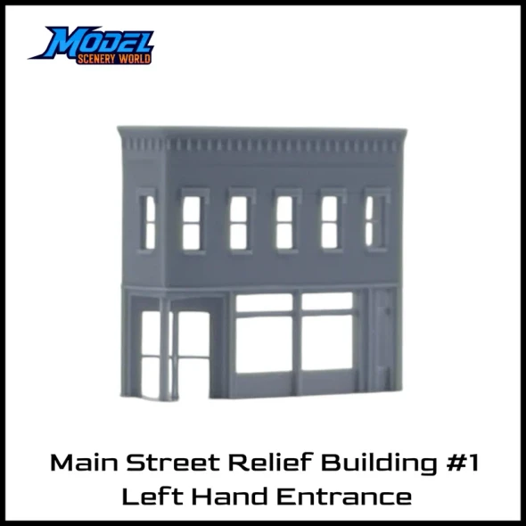 Model Scenery World N059 - Main Street Relief Building #1 Left Hand -Resin  - N Scale