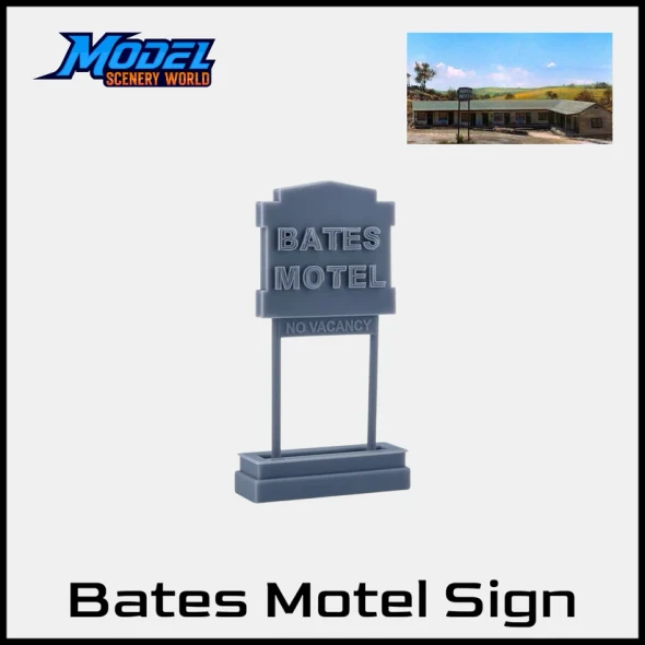 Model Scenery World N073 - Bates Motel Roadside Sign - Resin  - N Scale