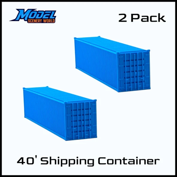 Model Scenery World N076 - 40' Shipping Freight Containers 2pk Blue  - N Scale