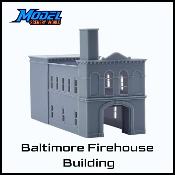 Model Scenery World N089 - Baltimore Firehouse Building-Resin  - N Scale