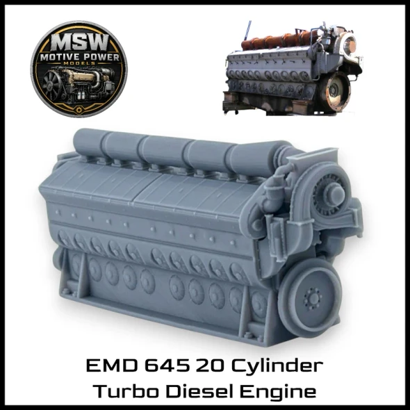 Model Scenery World N110 - EMD 645 20-Cylinder Turbo Diesel Engine  - N Scale
