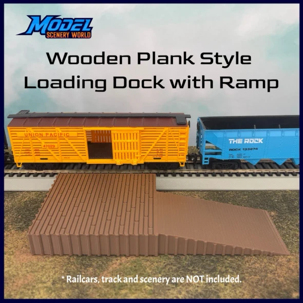 Model Scenery World N152 - Loading Dock with Ramp - Brown  - N Scale