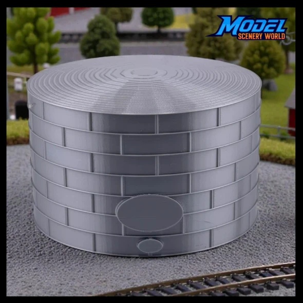 Model Scenery World N166 - Standard Oil or Fuel Tank Metallic Silver  - N Scale