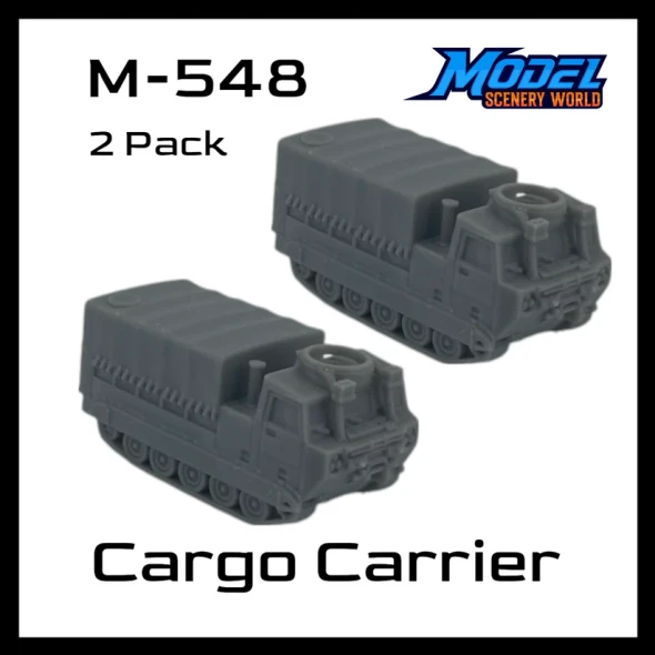 Model Scenery World N201 - M548 Cargo Carrier Covered (2pk) - Gray  - N Scale